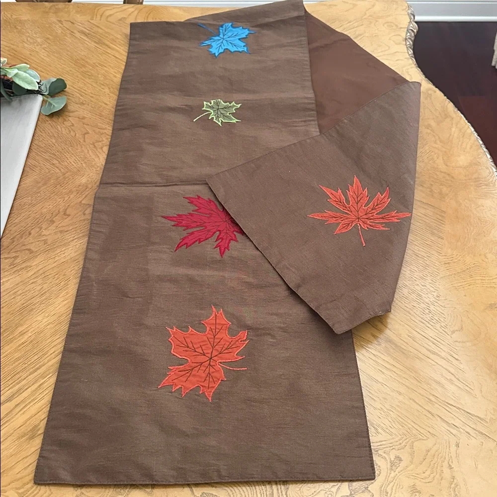 Table Runner Brown, multi color Fall, Thanksgiving decor